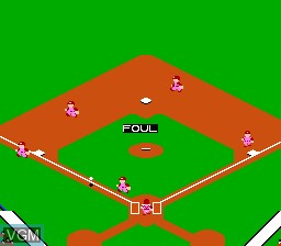In-game screen of the game Major League Baseball on Nintendo NES