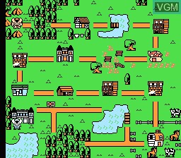 In-game screen of the game Mappy Kids on Nintendo NES