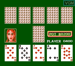 In-game screen of the game Peek A Boo Poker on Nintendo NES