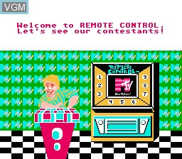 In-game screen of the game MTV's Remote Control on Nintendo NES