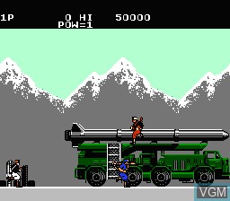 In-game screen of the game Rush'n Attack on Nintendo NES