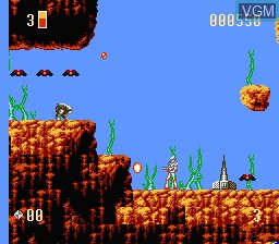 In-game screen of the game Super Turrican on Nintendo NES