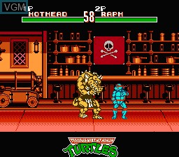 In-game screen of the game Teenage Mutant Ninja Turtles - Tournament Fighters on Nintendo NES