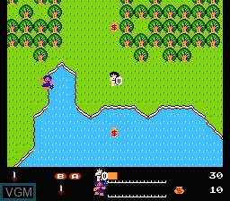 In-game screen of the game Valkyrie no Bouken - Toki no Kagi Densetsu on Nintendo NES