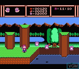 In-game screen of the game Woody Poco on Nintendo NES