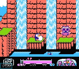 In-game screen of the game Yume Penguin Monogatari on Nintendo NES