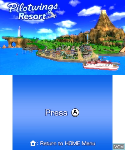 Title screen of the game Pilotwings Resort on Nintendo 3DS