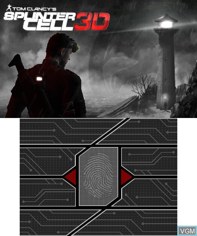 Title screen of the game Tom Clancy's Splinter Cell 3D on Nintendo 3DS