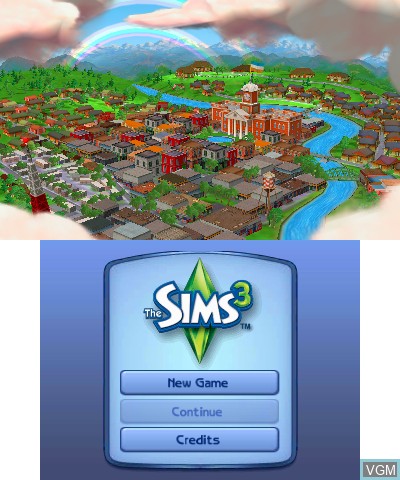 Title screen of the game Sims 3, The on Nintendo 3DS