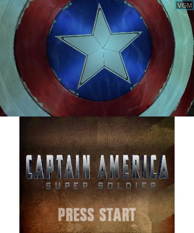 Title screen of the game Captain America - Super Soldier on Nintendo 3DS