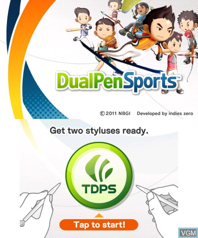 Title screen of the game DualPenSports on Nintendo 3DS
