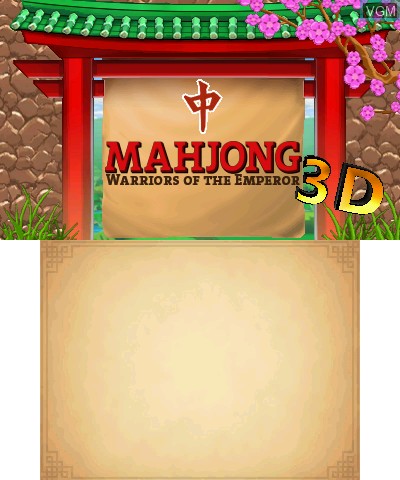 Title screen of the game Mahjong 3D - Warriors of the Emperor on Nintendo 3DS