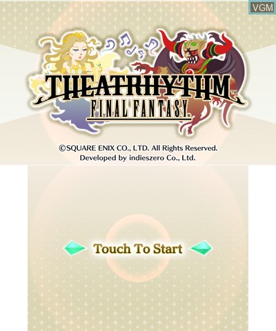 Title screen of the game Theatrhythm Final Fantasy on Nintendo 3DS
