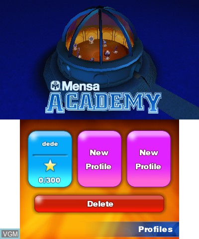 Title screen of the game Mensa Academy on Nintendo 3DS