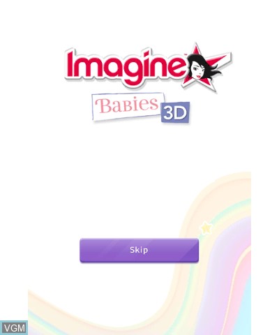 Title screen of the game Imagine Babies 3D on Nintendo 3DS