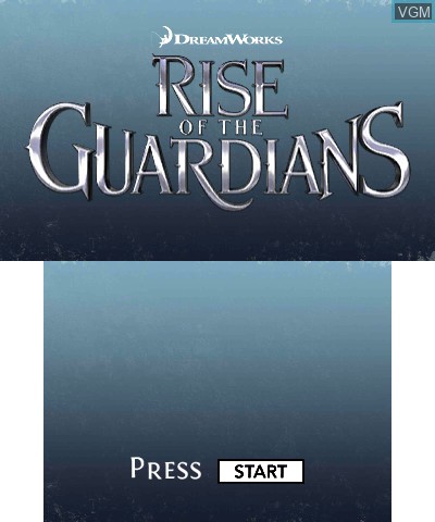 Title screen of the game Rise of the Guardians on Nintendo 3DS