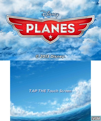 Title screen of the game Disney Planes on Nintendo 3DS