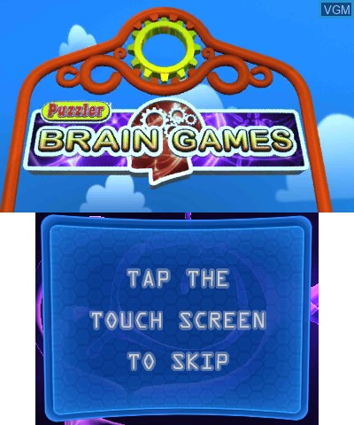 Title screen of the game Puzzler Brain Games on Nintendo 3DS