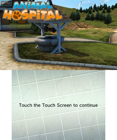 Title screen of the game Animal Hospital on Nintendo 3DS