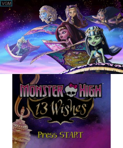 Title screen of the game Monster High - 13 Wishes on Nintendo 3DS