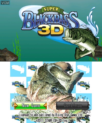 Title screen of the game Super Black Bass 3D on Nintendo 3DS