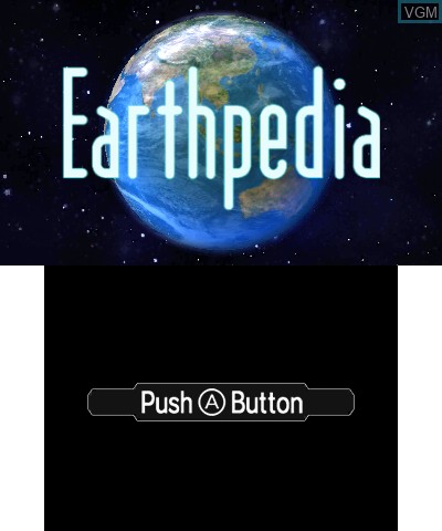 Title screen of the game Earthpedia on Nintendo 3DS