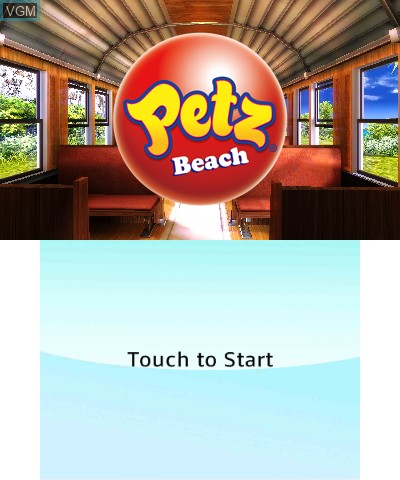 Title screen of the game Petz Beach on Nintendo 3DS