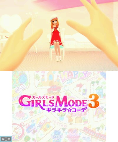 Title screen of the game Girls Mode 3 - Kirakira * Code on Nintendo 3DS