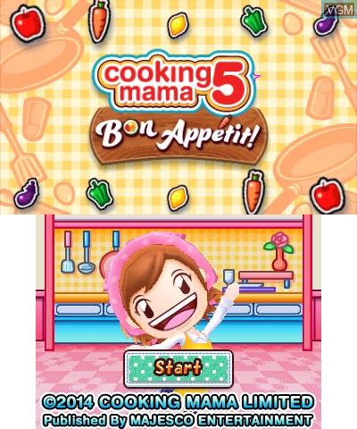 Title screen of the game Cooking Mama 5 - Bon Appetit! on Nintendo 3DS