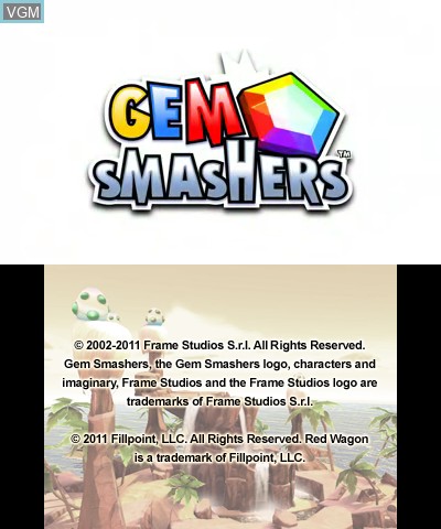 Title screen of the game Gem Smashers on Nintendo 3DS