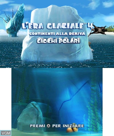 Title screen of the game L'Era Glaciale 4 - Continenti alla Deriva - Giochi Polari on Nintendo 3DS