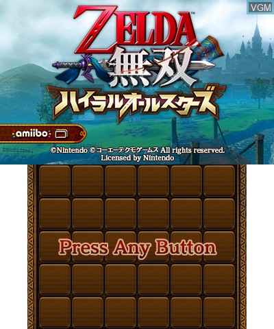 Title screen of the game Zelda Musou - Hyrule All-Stars on Nintendo 3DS