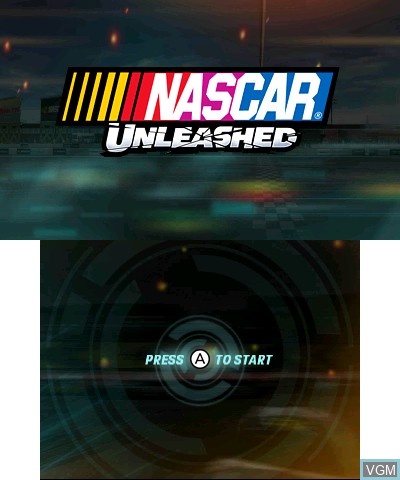 Title screen of the game NASCAR Unleashed on Nintendo 3DS