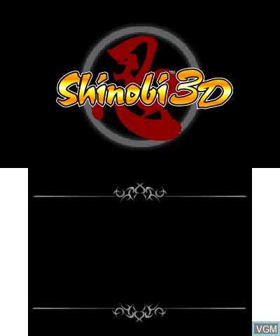 Title screen of the game Shinobi 3D on Nintendo 3DS