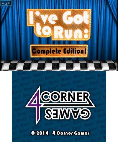 Title screen of the game I've Got to Run - Complete Edition! on Nintendo 3DS