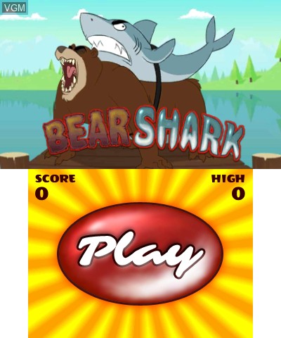 Title screen of the game BearShark on Nintendo 3DS