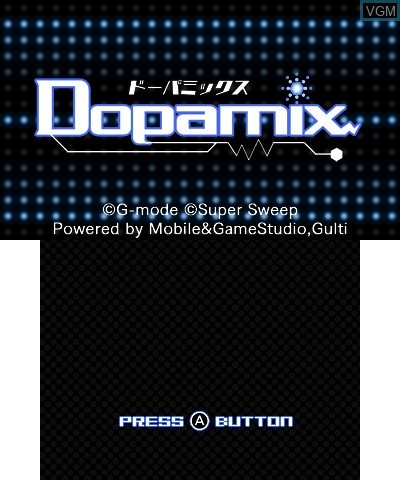 Title screen of the game Dopamix on Nintendo 3DS