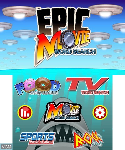 Title screen of the game Epic Word Search - Collection on Nintendo 3DS