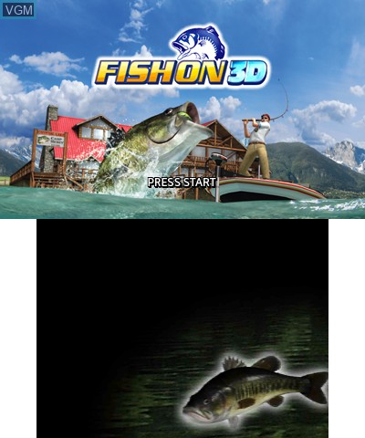 Title screen of the game Fish On 3D on Nintendo 3DS