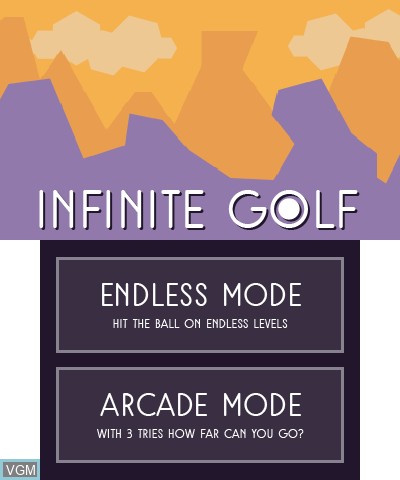 Title screen of the game Infinite Golf on Nintendo 3DS
