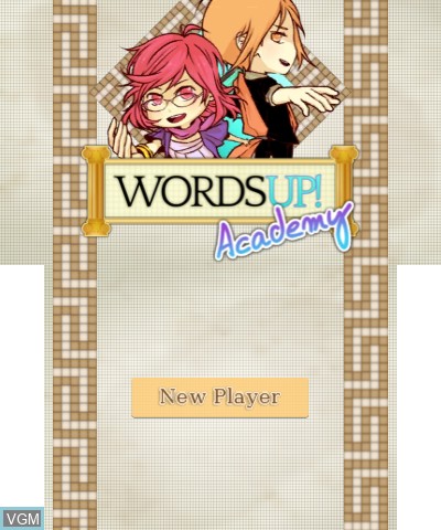 Title screen of the game WordsUp Academy on Nintendo 3DS