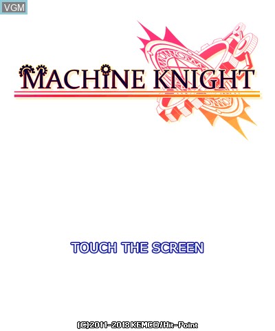 Title screen of the game Machine Knight on Nintendo 3DS