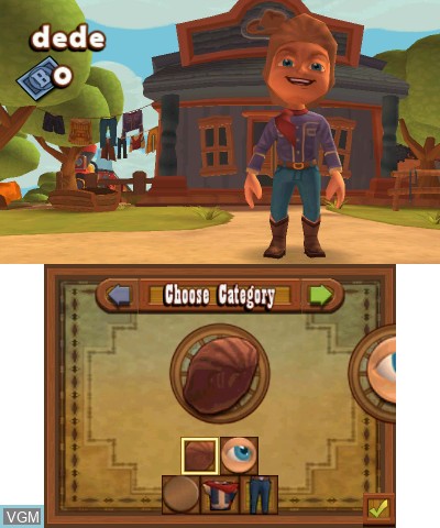 Menu screen of the game Carnival Games - Wild West 3D on Nintendo 3DS