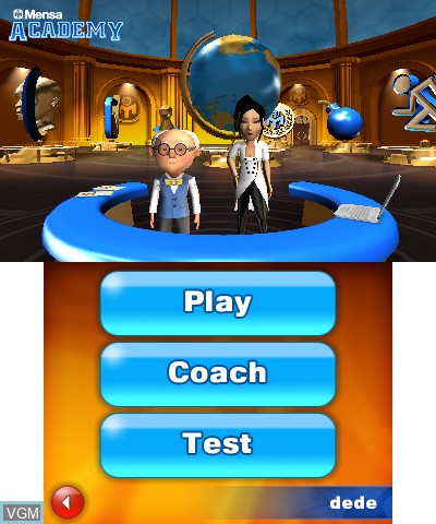 Menu screen of the game Mensa Academy on Nintendo 3DS
