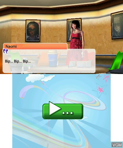 Menu screen of the game Imagine - Fashion World 3D on Nintendo 3DS
