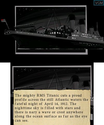 Menu screen of the game Murder on the Titanic on Nintendo 3DS