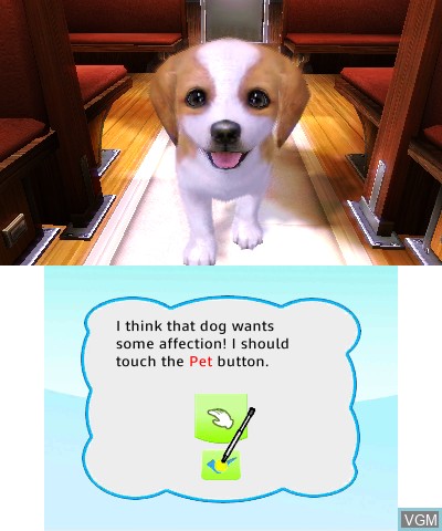 Menu screen of the game Petz Countryside on Nintendo 3DS