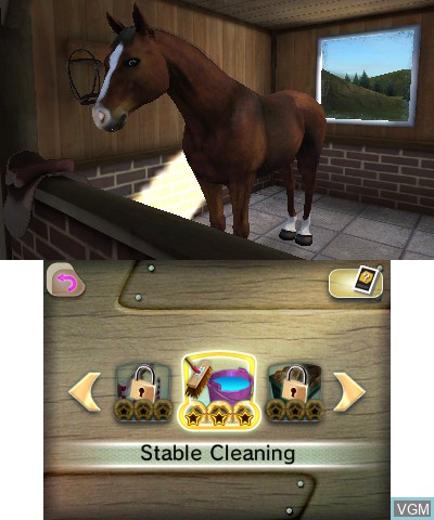 Menu screen of the game I Love My Horse on Nintendo 3DS
