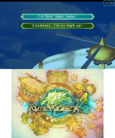 Menu screen of the game Rune Factory 4 on Nintendo 3DS