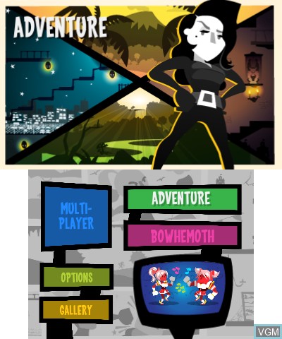 Menu screen of the game Runbow Pocket Deluxe Edition on Nintendo 3DS